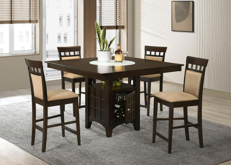 Gabriel Square Counter Height Dining Set Cappuccino 5-piece