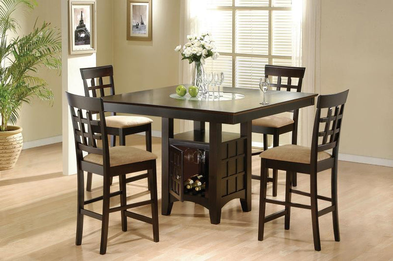 Gabriel Square Counter Height Dining Set Cappuccino 5-piece
