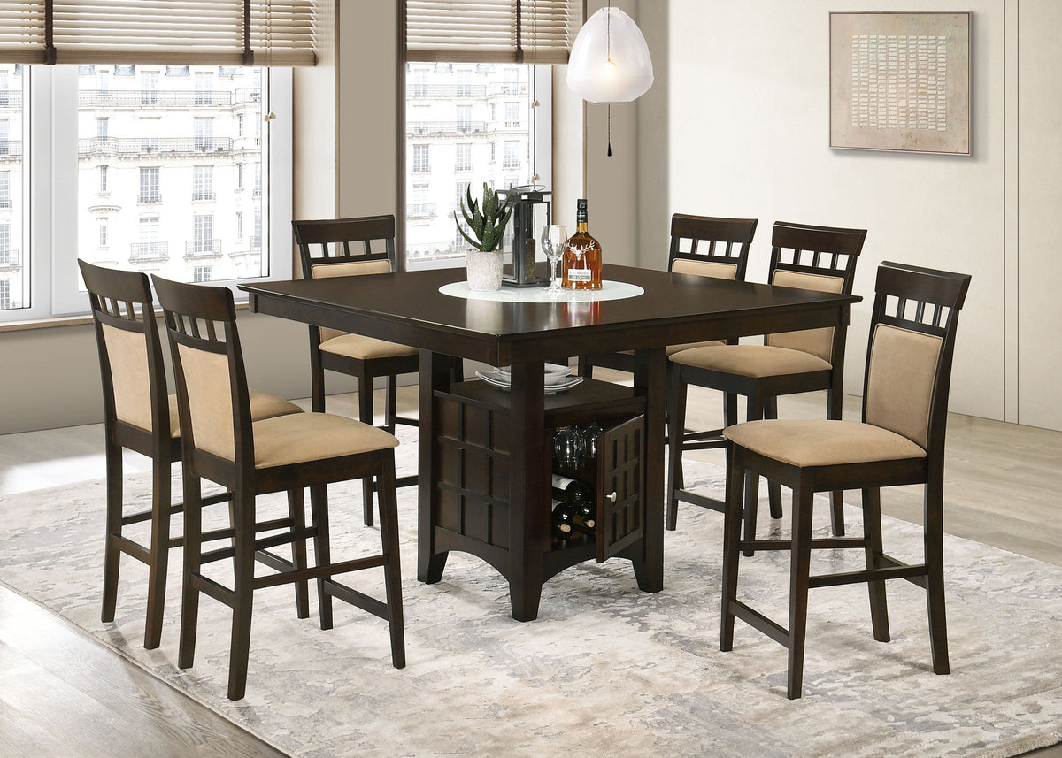 Gabriel Square Counter Height Dining Set Cappuccino