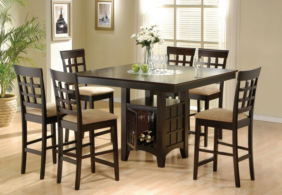 Gabriel Square Counter Height Dining Set Cappuccino 7-piece