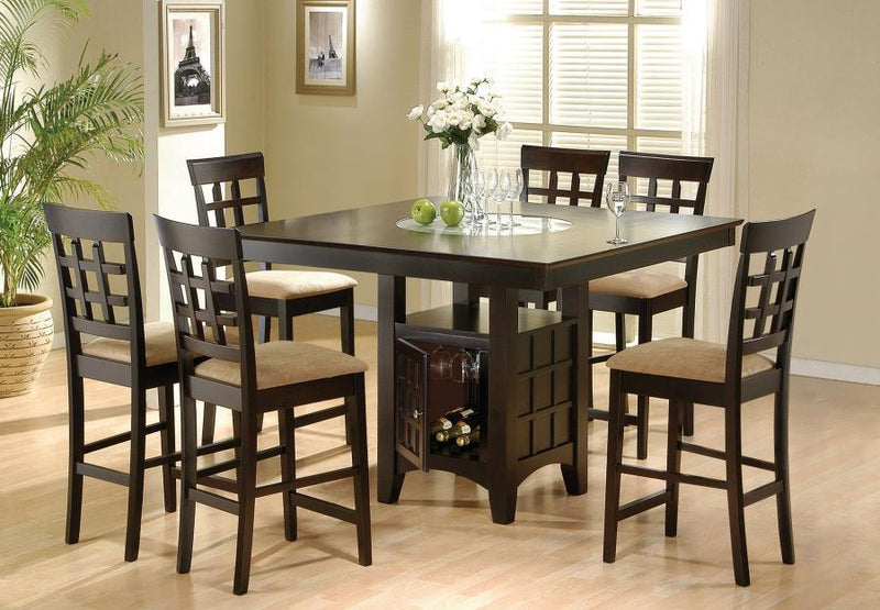 Gabriel Square Counter Height Dining Set Cappuccino 7-piece