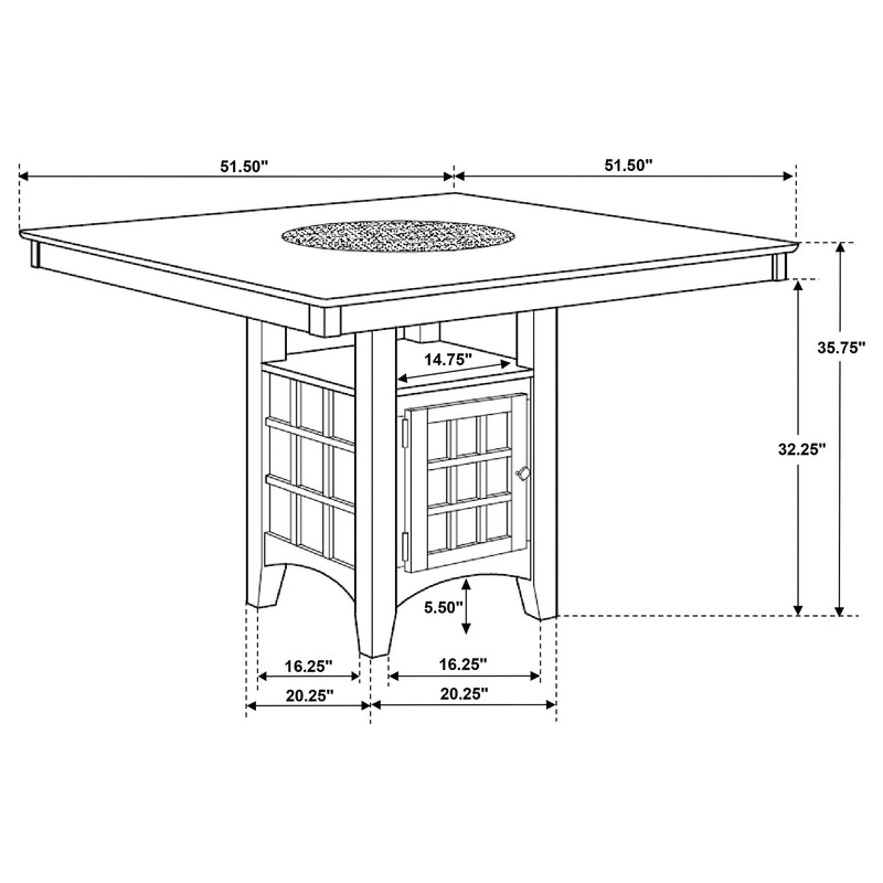 Gabriel Square Counter Height Dining Set Cappuccino