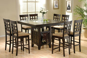 Gabriel Square Counter Height Dining Set Cappuccino 9-piece
