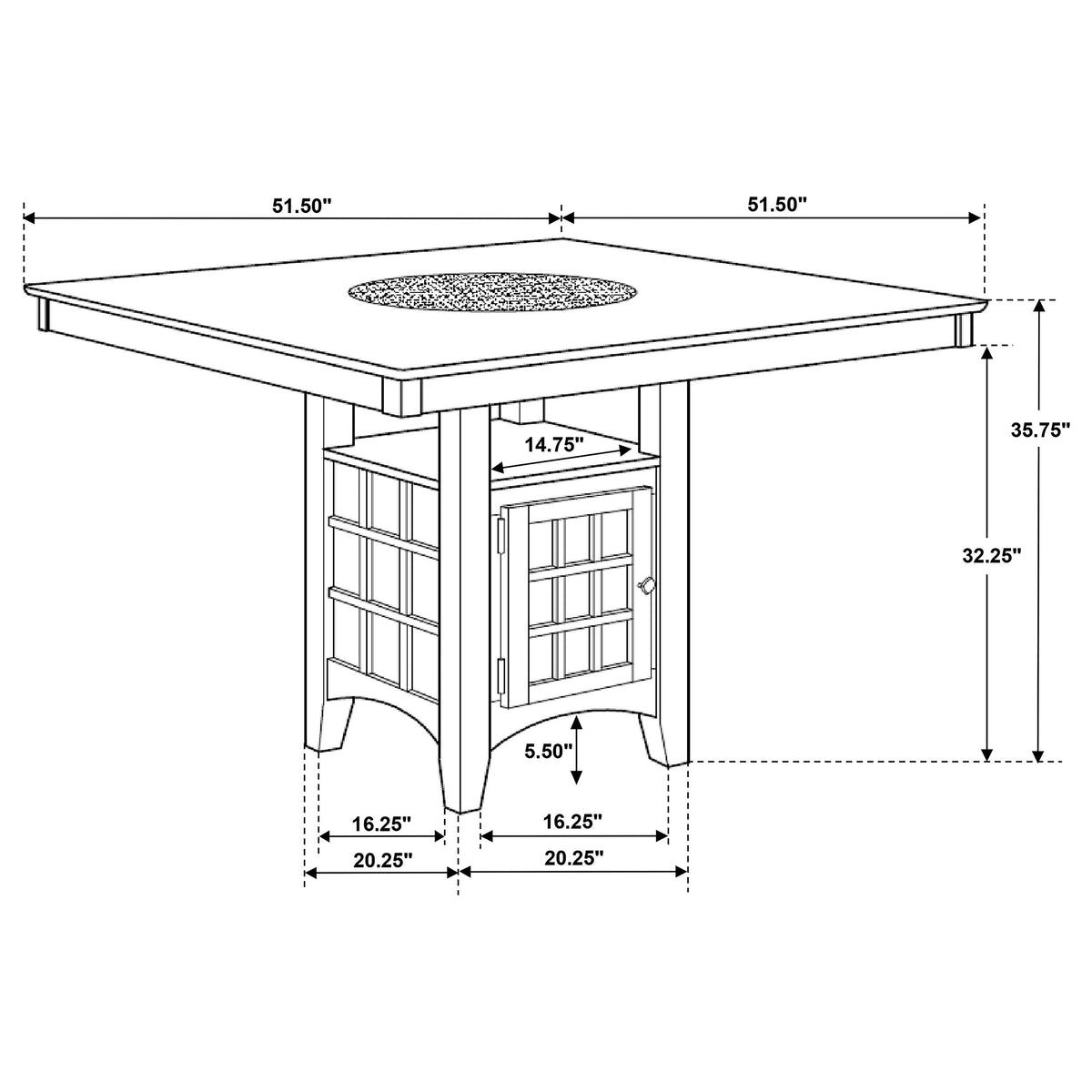 Gabriel Square Counter Height Dining Set Cappuccino