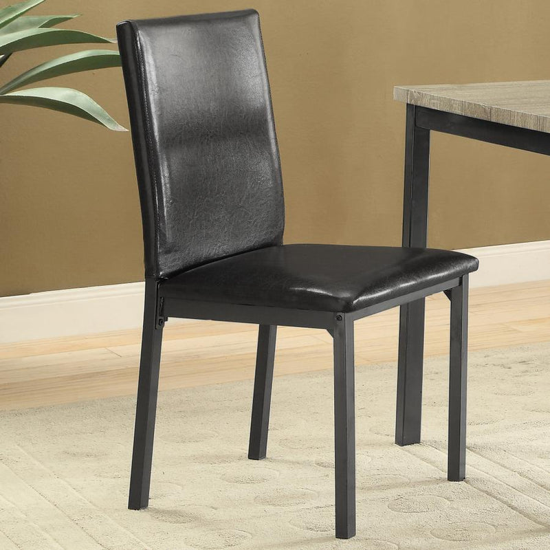 Garza Upholstered Dining Side Chair Black (Set of 2) Default Title