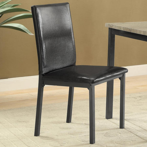 Garza Upholstered Dining Side Chair Black (Set of 2) Default Title