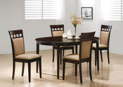 Gabriel Extension Leaf Dining Table Set Cappuccino 5-piece