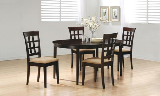 Gabriel Extension Leaf Dining Table Set Cappuccino 5-piece