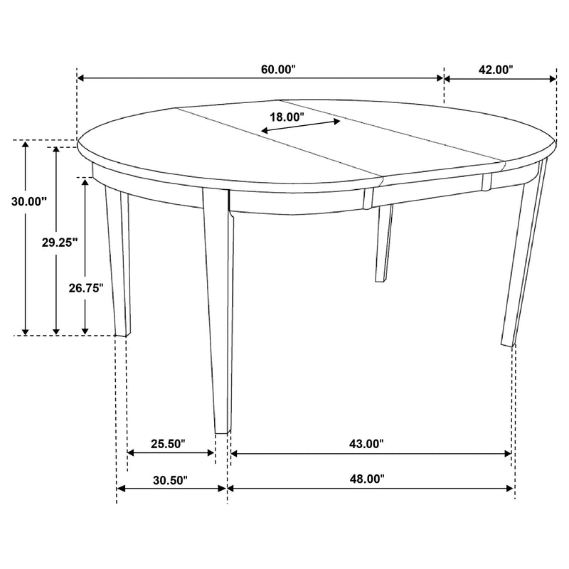 Gabriel Extension Leaf Dining Table Set Cappuccino