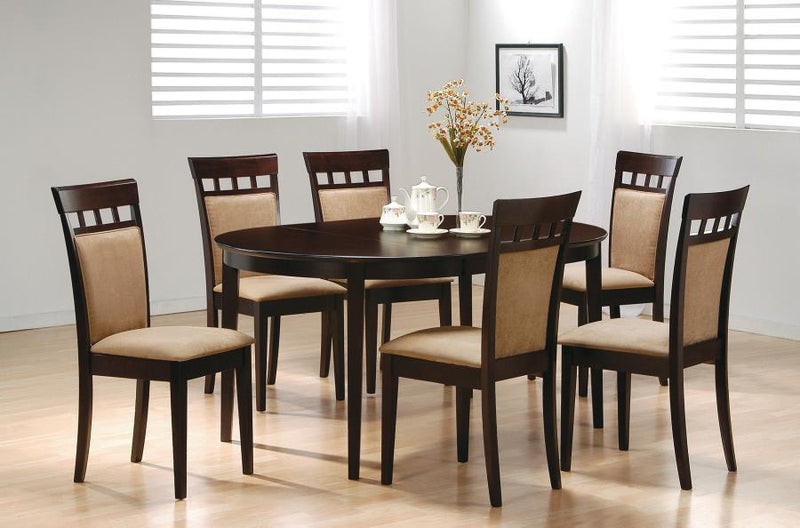 Gabriel Extension Leaf Dining Table Set Cappuccino 7-piece