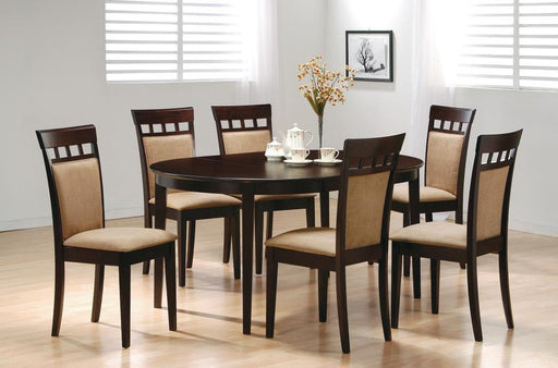 Gabriel Extension Leaf Dining Table Set Cappuccino 7-piece