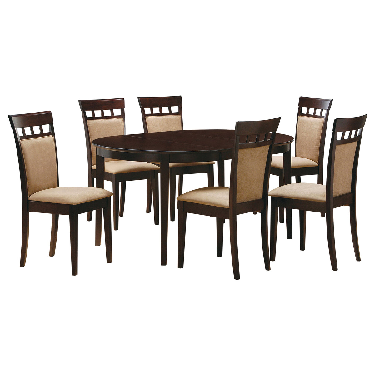 Gabriel Extension Leaf Dining Table Set Cappuccino