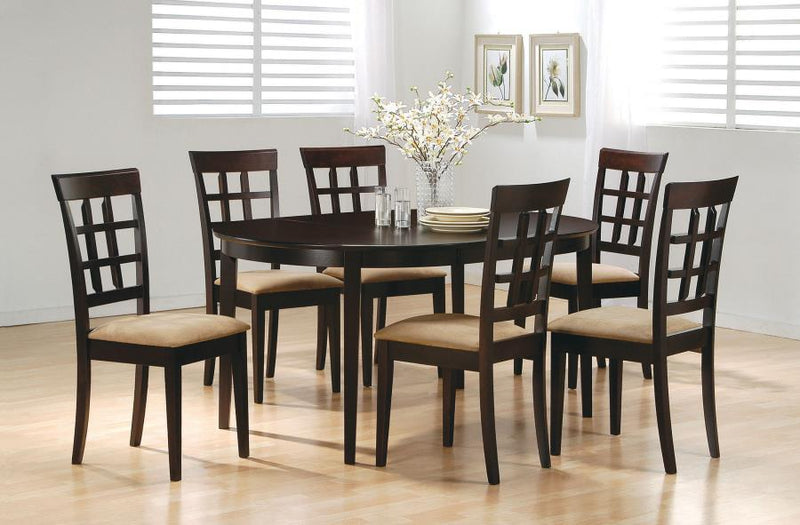 Gabriel Extension Leaf Dining Table Set Cappuccino 7-piece