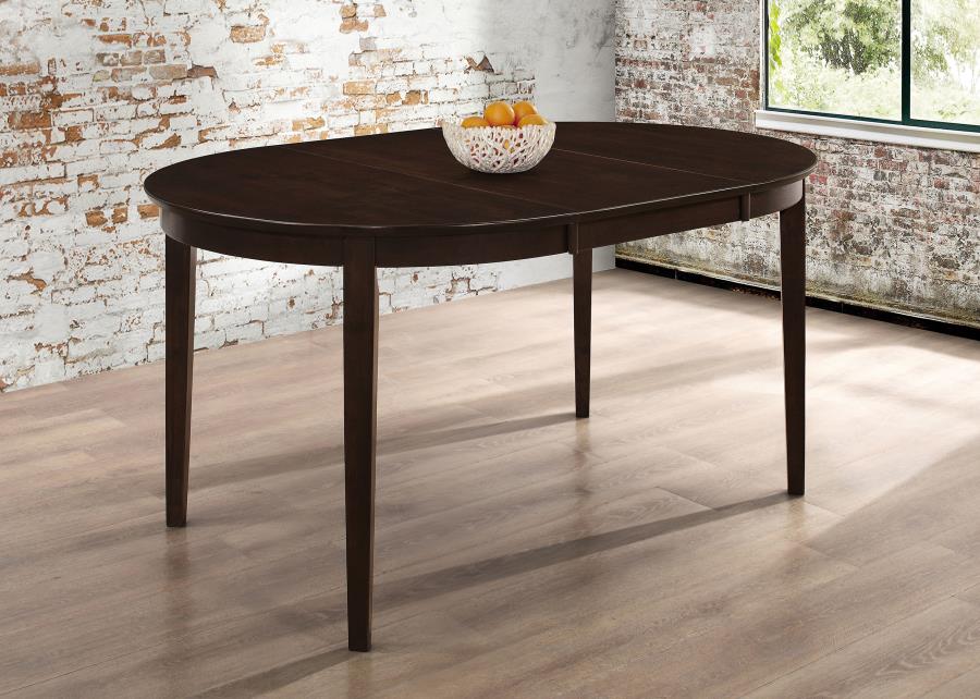 Gabriel Oval 60-inch Extension Leaf Dining Table Cappuccino Default Title