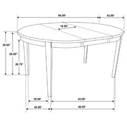 Gabriel Oval 60-inch Extension Leaf Dining Table Cappuccino