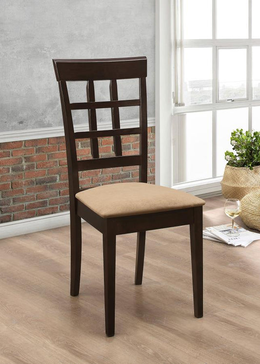 Gabriel Lattice Back Dining Side Chair Cappuccino (Set of 2) Default Title