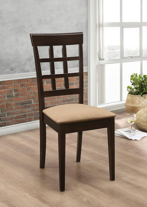Gabriel Lattice Back Dining Side Chair Cappuccino (Set of 2) Default Title