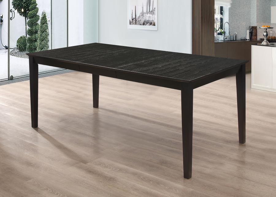 Louise Rectangular 78-inch Extension Leaf Dining Table Black Default Title
