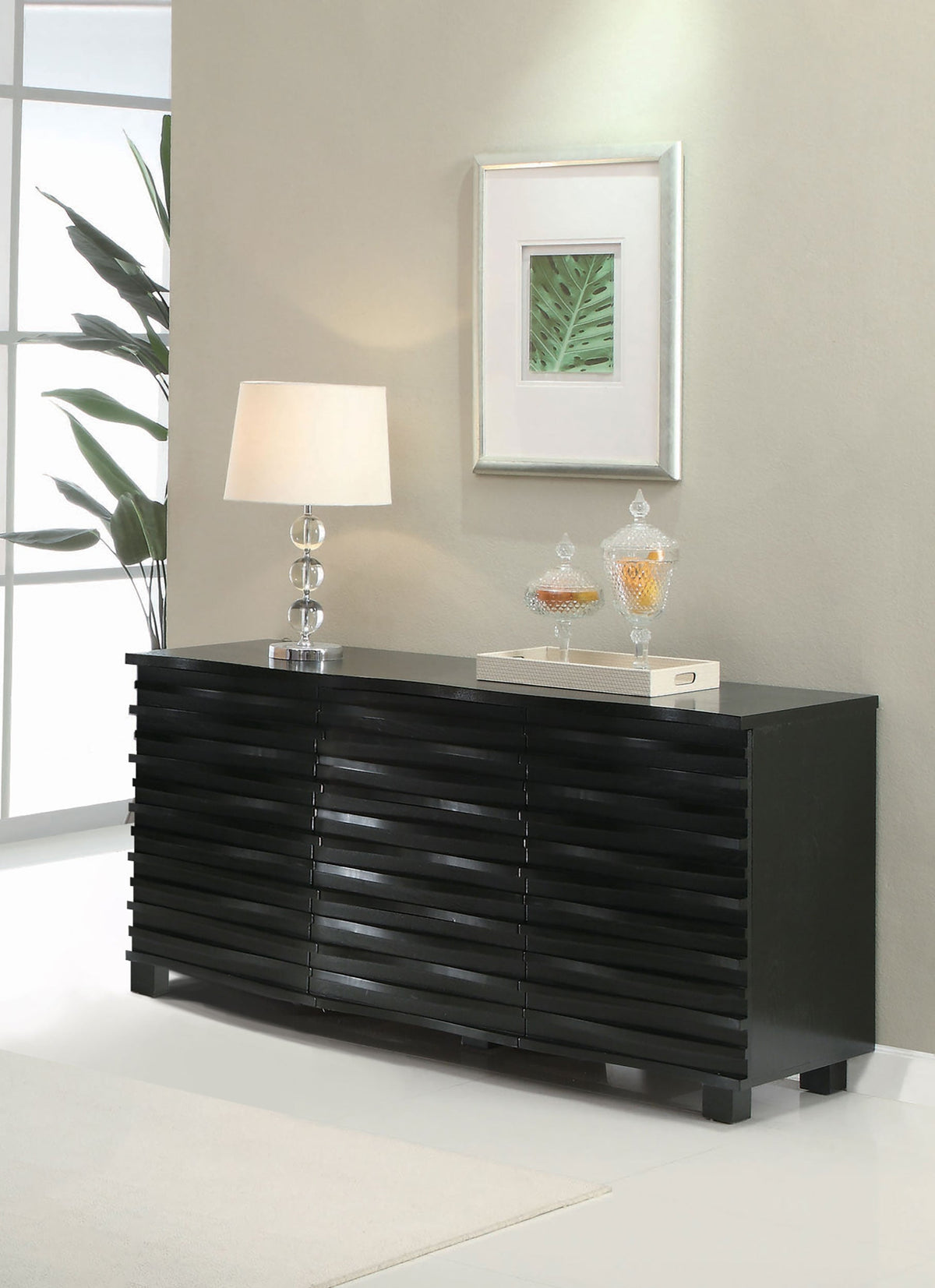 Stanton 3-drawer Sideboard Buffet Storage Cabinet Black