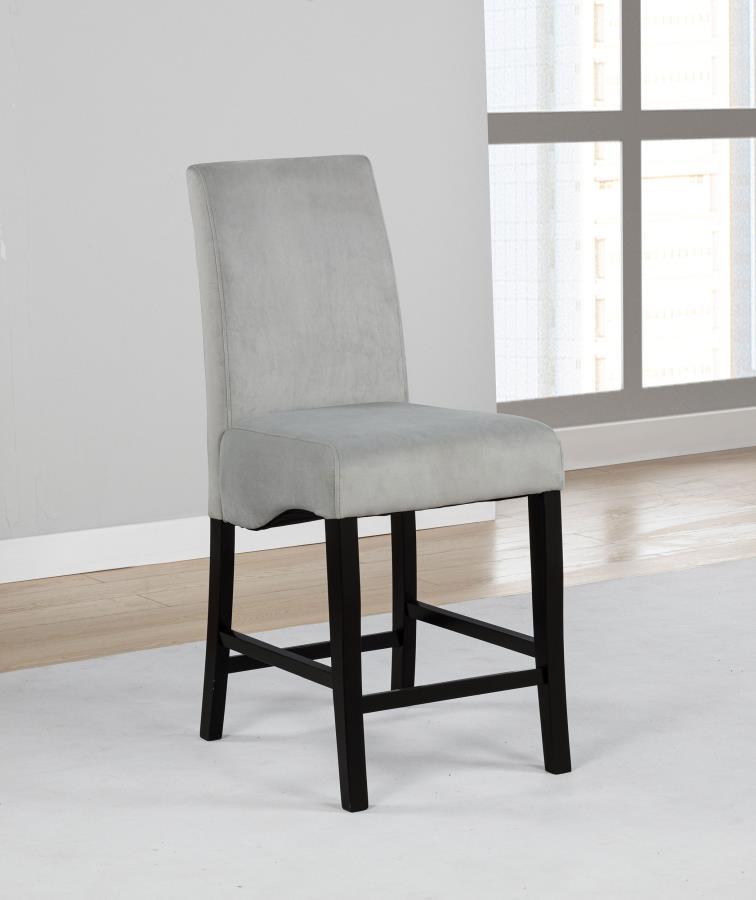 Stanton Velvet Upholstered Counter Chair Grey (Set of 2) Default Title