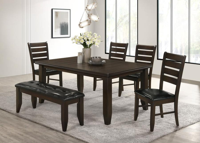 Dalila Rectangular Dining Table Set Cappuccino 6-piece