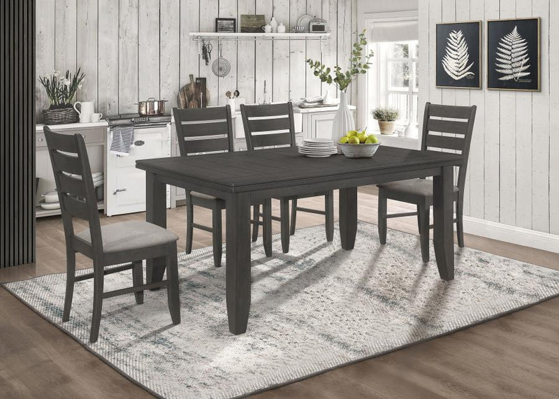 Dalila Rectangular Dining Table Set Dark Grey 5-piece