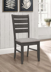 Dalila Wood Dining Side Chair (Set of 2) Dark Grey