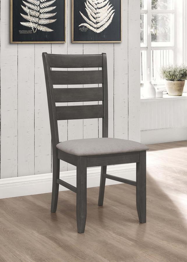 Dalila Wood Dining Side Chair (Set of 2) Dark Grey