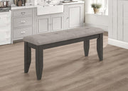 Dalila Leatherette Upholstered Wood Dining Bench Dark Grey