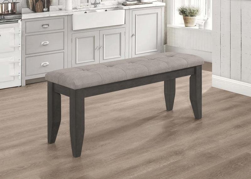 Dalila Leatherette Upholstered Wood Dining Bench Dark Grey