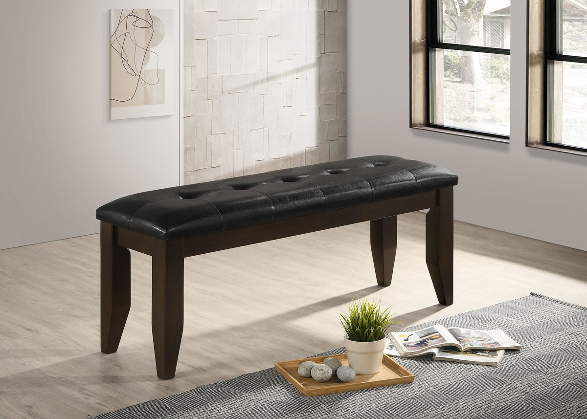 Dalila Leatherette Upholstered Wood Dining Bench