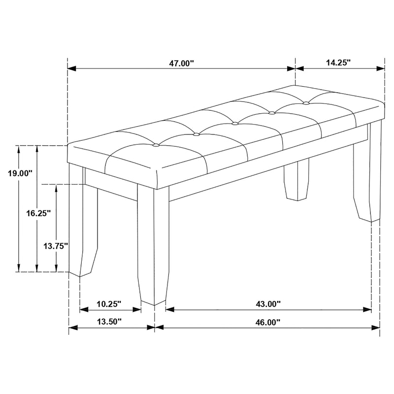 Dalila Leatherette Upholstered Wood Dining Bench