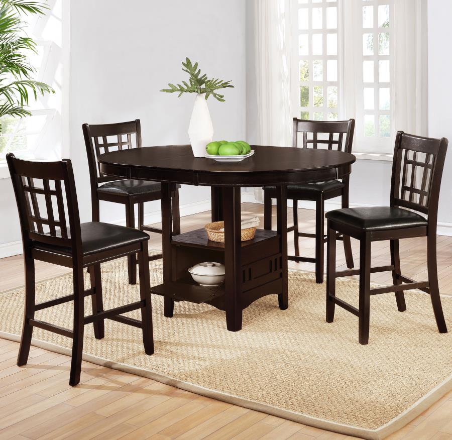 Lavon Oval Counter Height Dining Set Espresso