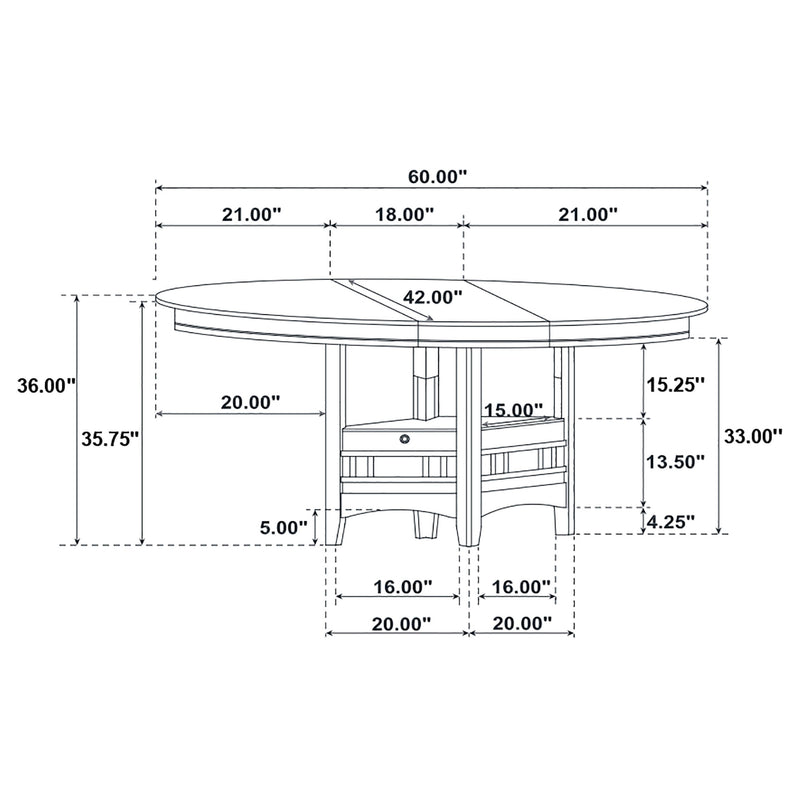Lavon Oval 60-inch Extension Counter Dining Table
