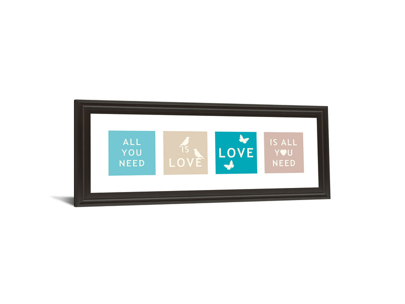 Words Of Kindness Il By The Vintage Collection - Framed Print Wall Art - Blue