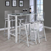 Tolbert 5-piece Bar Set with Acrylic Chairs Clear and Chrome Default Title