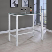Tolbert Rectangular 47-inch Glass Top Pub Bar Table Chrome Default Title