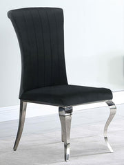 Betty Velvet Upholstered Dining Side Chair (Set of 4) Black