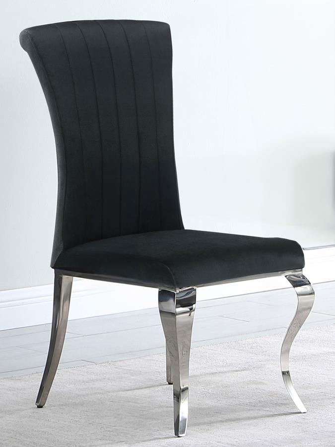 Betty Velvet Upholstered Dining Side Chair (Set of 4) Black