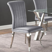 Betty Velvet Upholstered Dining Side Chair (Set of 4) Grey
