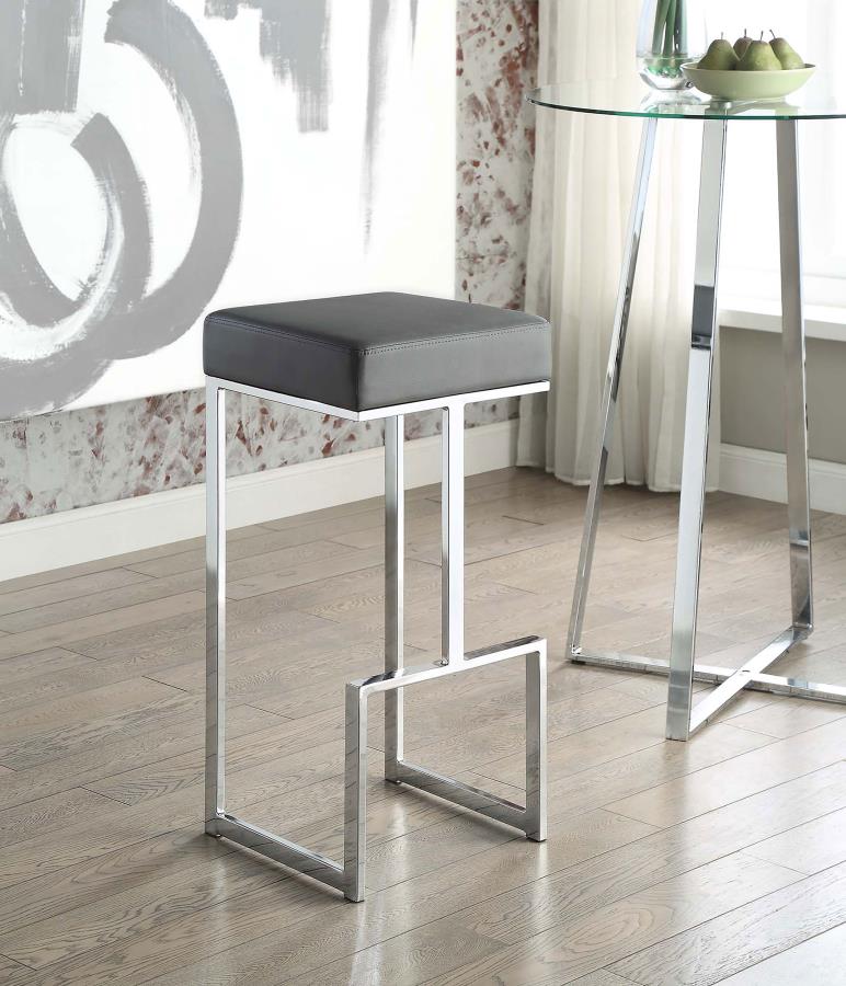 Gervase Square Bar Stool Grey