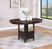 Lavon Oval 60-inch Extension Counter Dining Table Light Chestnut Espresso