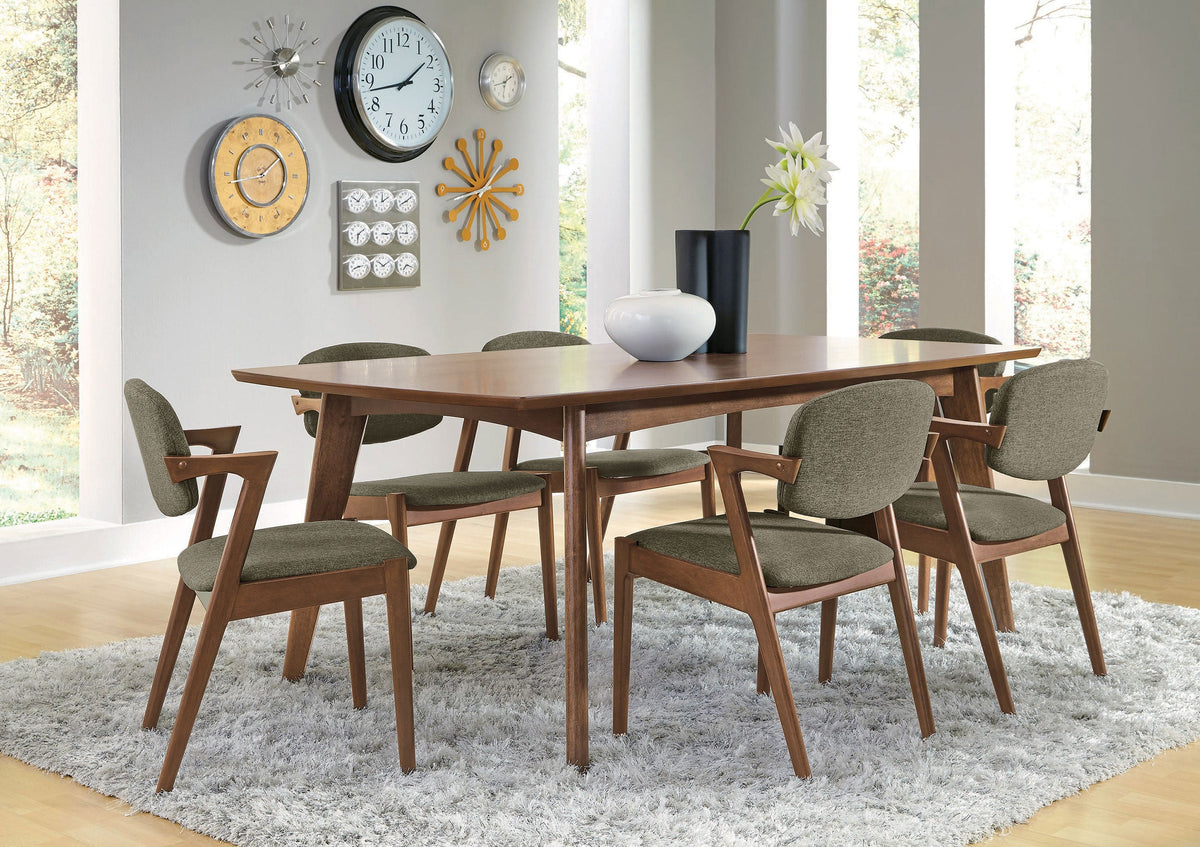 Malone Rectangular Dining Table Set Dark Walnut
