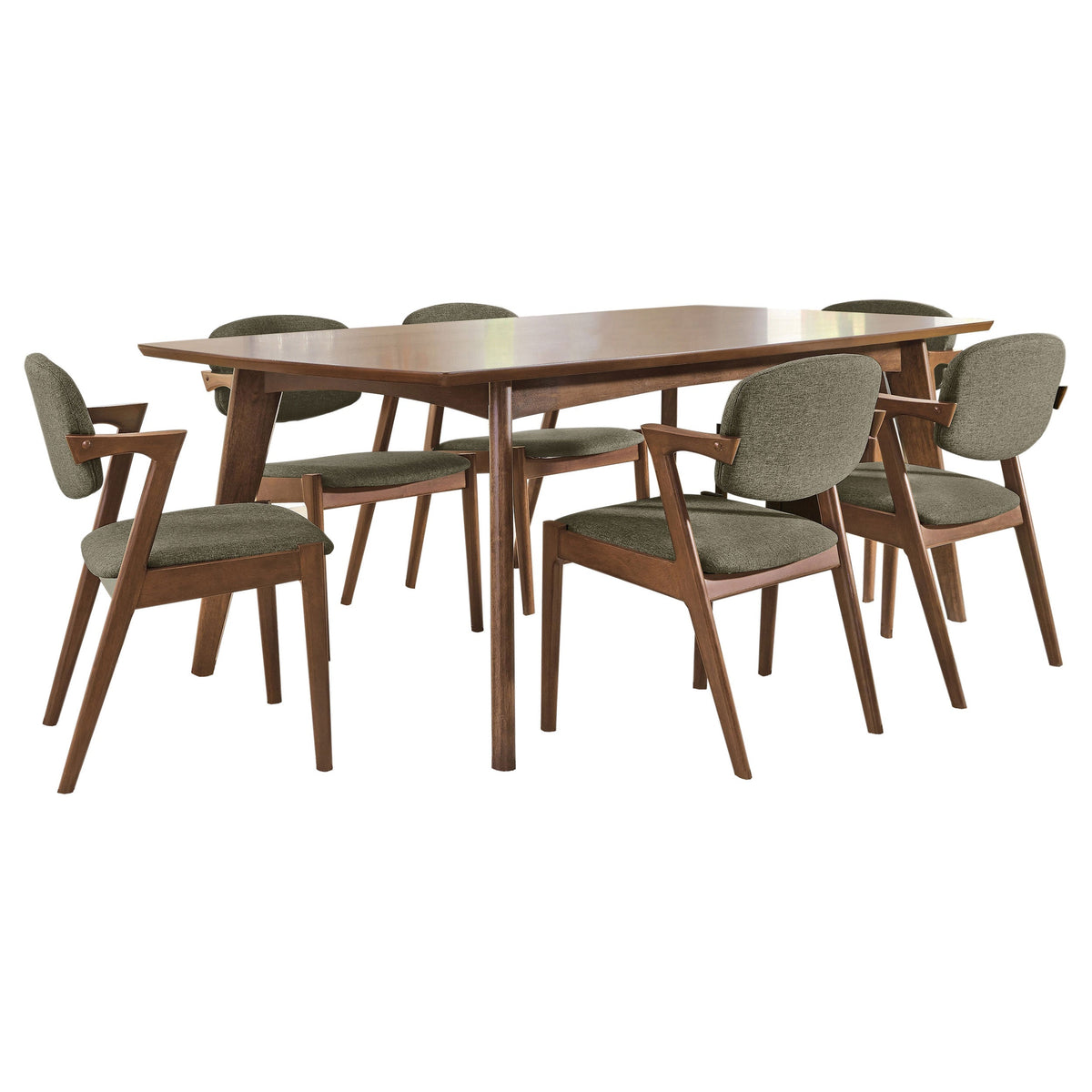 Malone Rectangular Dining Table Set Dark Walnut
