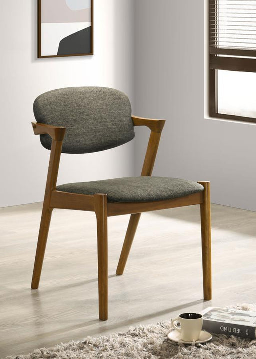 Malone Padded Wood Dining Arm Chair Dark Walnut (Set of 2) Default Title
