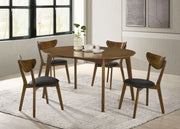 Jedda 5-piece Oval Dining Table Set Dark Walnut