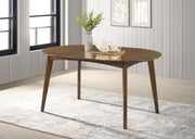 Jedda Oval 60-inch Extension Leaf Dining Table Dark Walnut Default Title