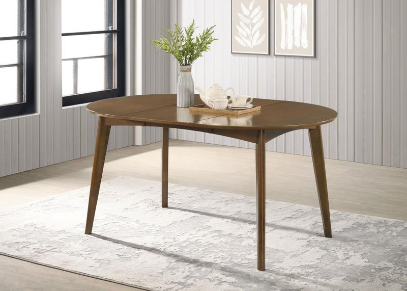 Jedda Oval 60-inch Extension Leaf Dining Table Dark Walnut Default Title
