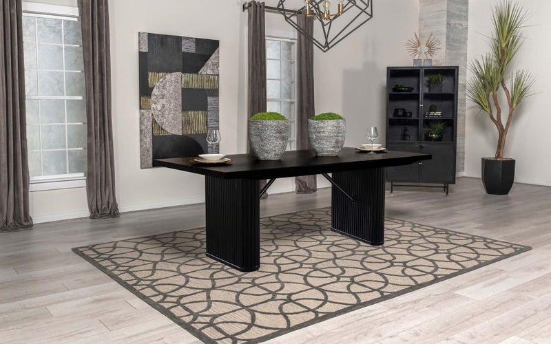 Catherine Rectangular 84-inch Wood Dining Table Black Default Title