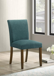 Cantley Upholstered Dining Side Chair (Set of 2) Teal Blue